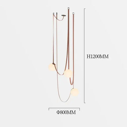 Wabi sabi designer copper and white chandelier living room light