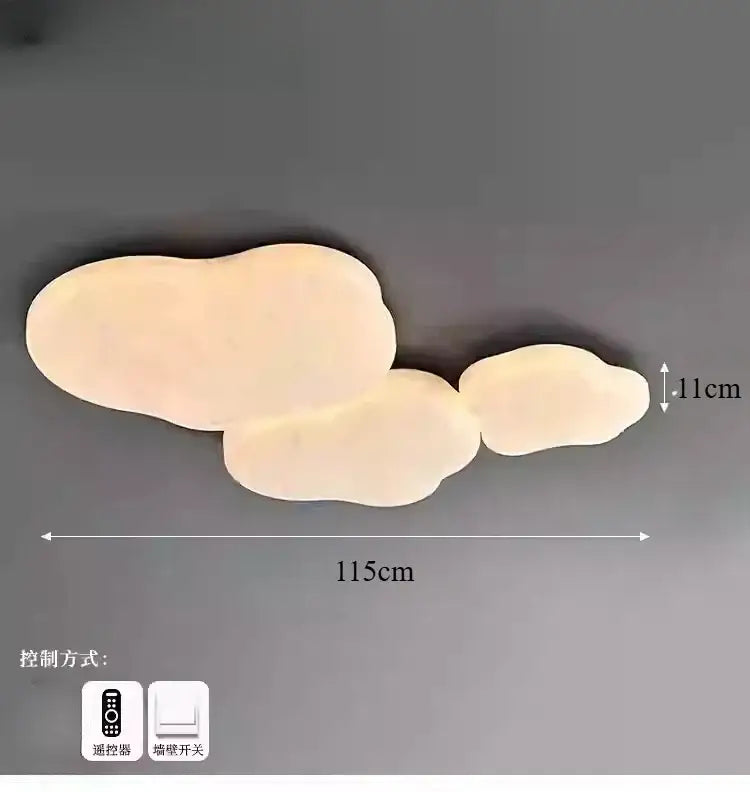 Wabi-sabi french cream silk ceiling light – bedroom cloud lamp