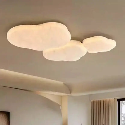 Wabi-sabi french cream silk ceiling light – bedroom cloud lamp