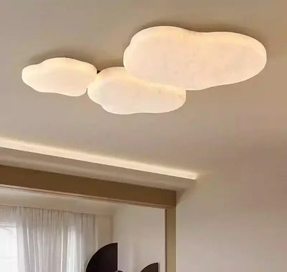 Wabi-sabi french cream silk ceiling light – bedroom cloud lamp