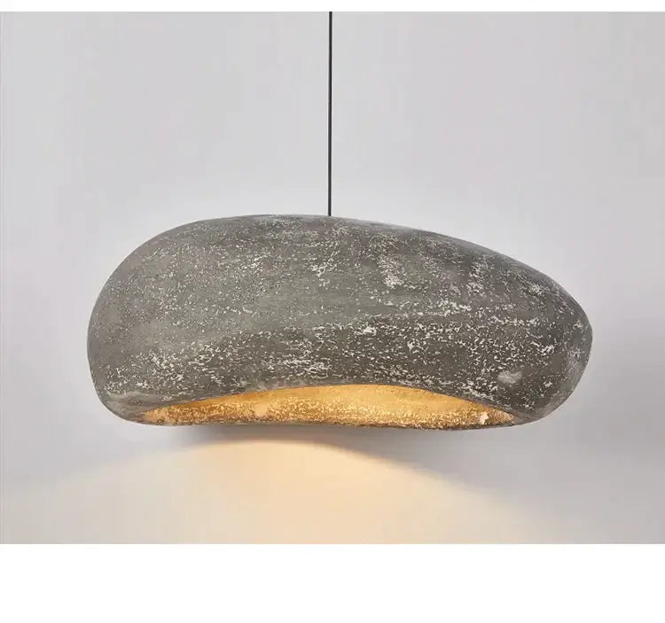 Wabi sabi gray handmade polystyrene indoor pendant dining room