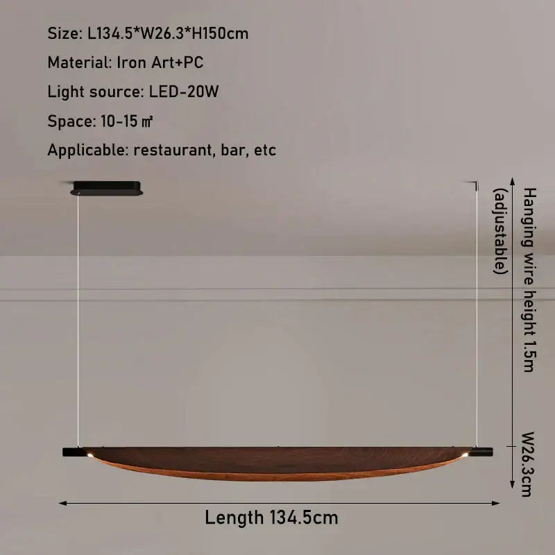 Wabi sabi led wood pendant light for dining room amber glow