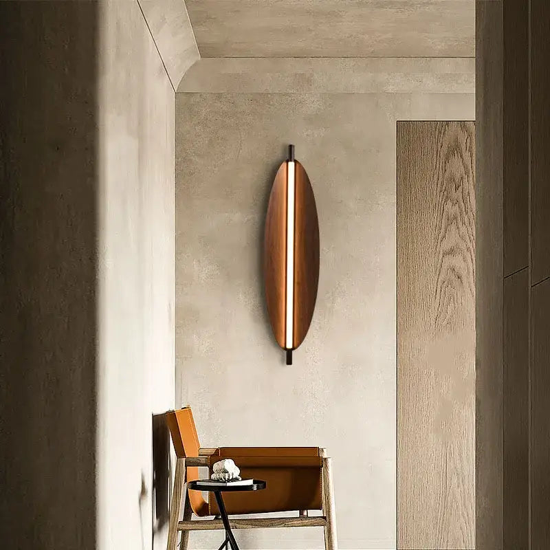 Wabi sabi led wood pendant light for dining room amber glow