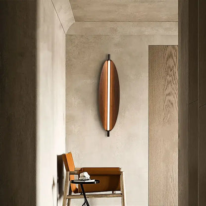 Wabi sabi led wood pendant light for dining room amber glow