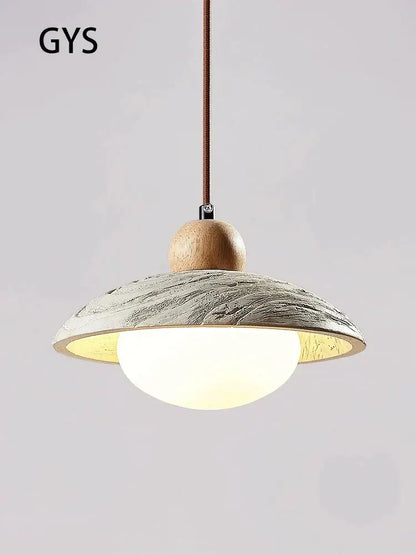 Wabi-sabi off-white cement pendant chandelier dining room light