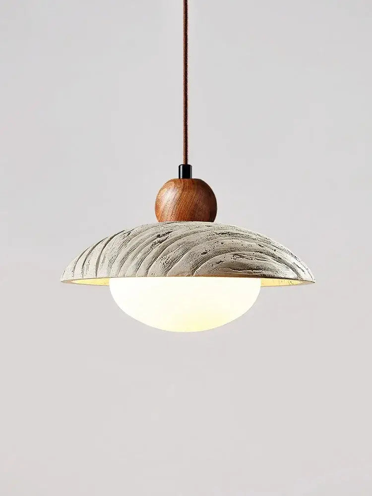 Wabi-sabi off-white cement pendant chandelier dining room light
