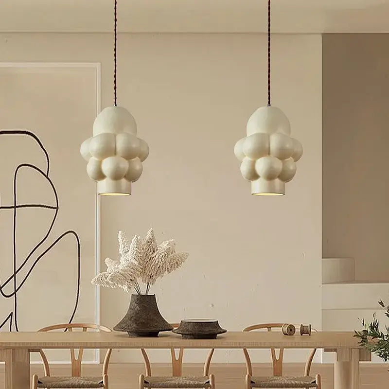 Wabi sabi off white creamy wind led chandelier dining room light