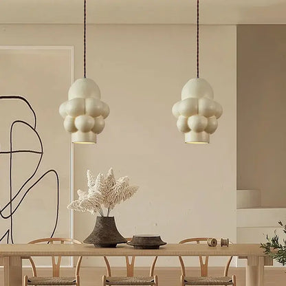 Wabi sabi off white creamy wind led chandelier dining room light