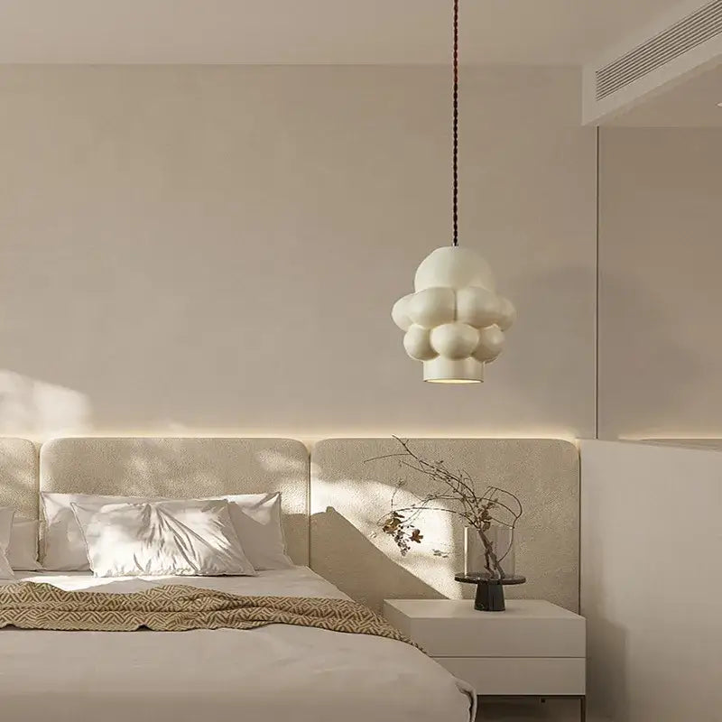 Wabi sabi off white creamy wind led chandelier dining room light