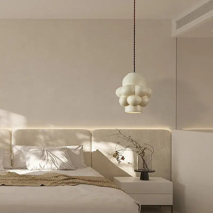 Wabi sabi off white creamy wind led chandelier dining room light