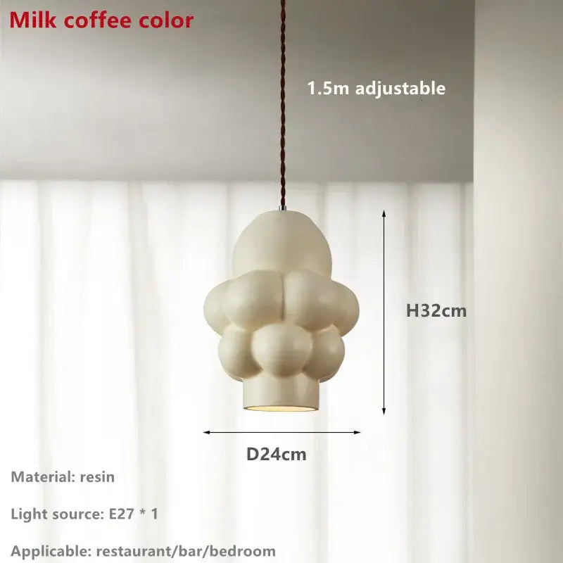 Wabi sabi off white creamy wind led chandelier dining room light