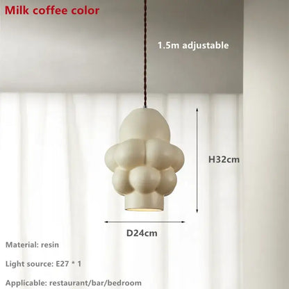 Wabi sabi off white creamy wind led chandelier dining room light