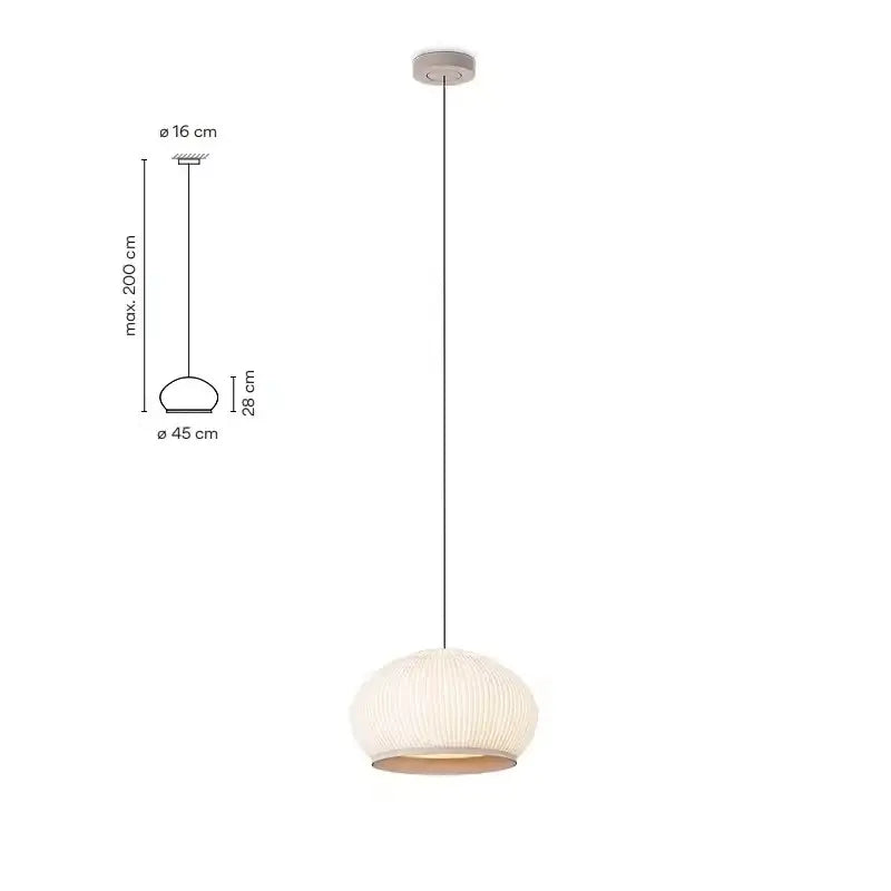 Wabi-sabi ribbed fabric light luxury chandelier – bedroom pendant light