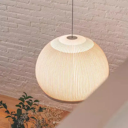 Wabi-sabi ribbed fabric light luxury chandelier – bedroom pendant light