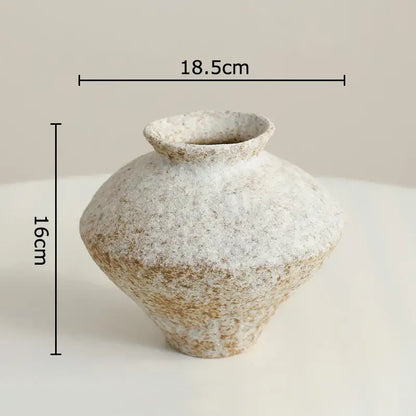 Wabi-sabi rustic brown ceramic vase living room decor