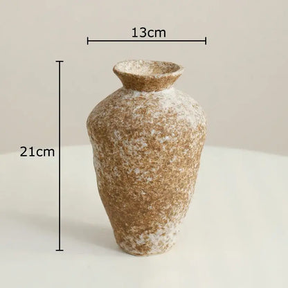 Wabi-sabi rustic brown ceramic vase living room decor