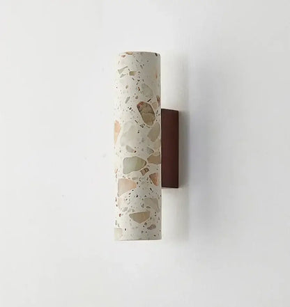 Wabi sabi terrazzo and wood led wall lights bedroom sconce