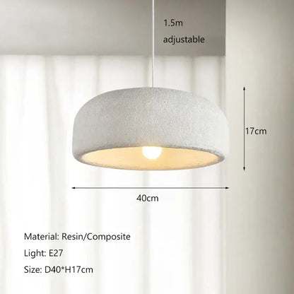 Wabi sabi textured white ceramic led pendant light for dining room
