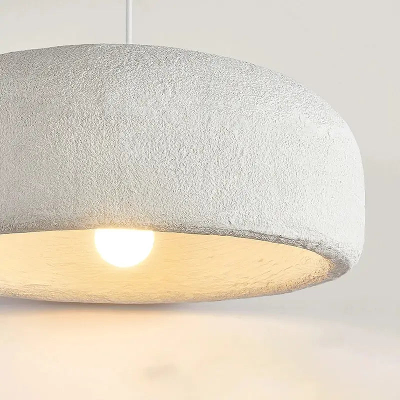Wabi sabi textured white ceramic led pendant light for dining room