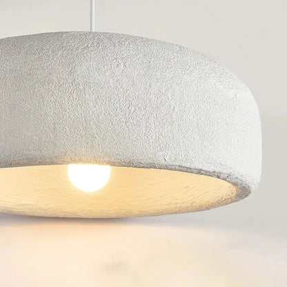 Wabi sabi textured white ceramic led pendant light for dining room