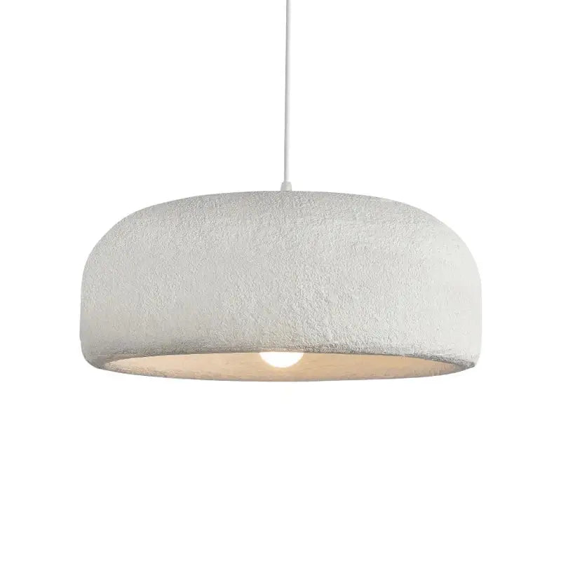Wabi sabi textured white ceramic led pendant light for dining room