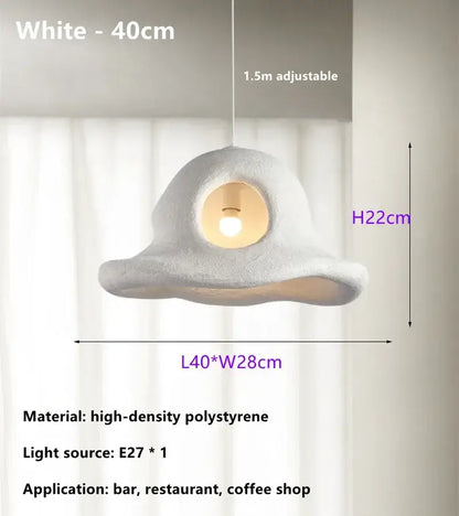 Wabi sabi white cloud island led chandelier bedroom pendant light