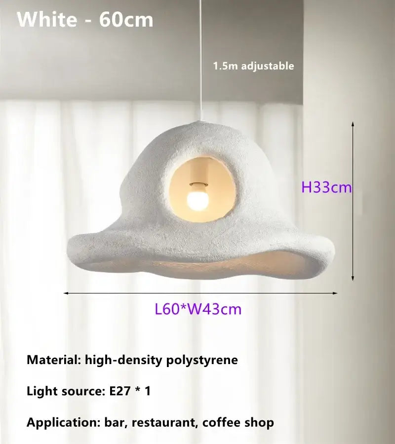 Wabi sabi white cloud island led chandelier bedroom pendant light