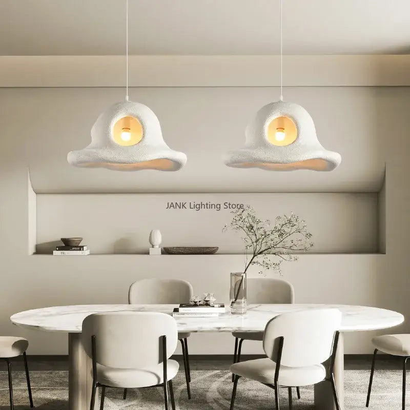 Wabi sabi white cloud island led chandelier bedroom pendant light
