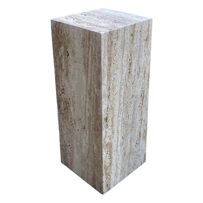 Walnut Travertine Vein-cut Cube End/Side Table - Polished 10x24