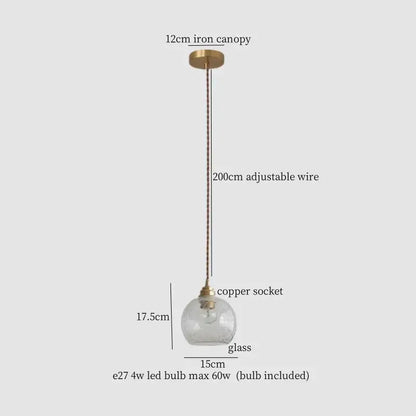 Warm brass cracked glass led pendant light for kitchen dining room