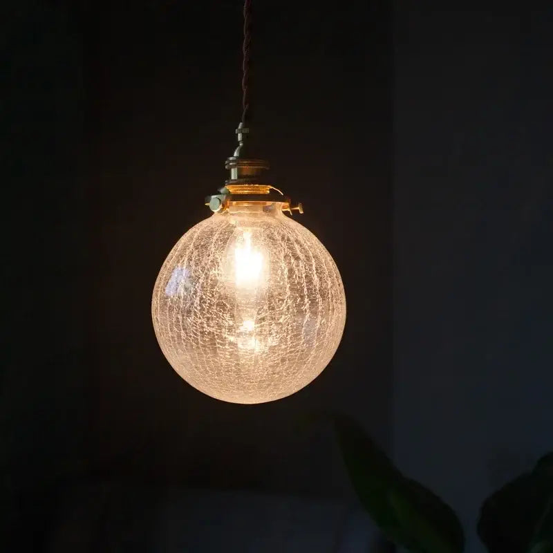 Warm brass cracked glass led pendant light for kitchen dining room