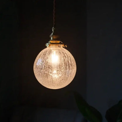 Warm brass cracked glass led pendant light for kitchen dining room