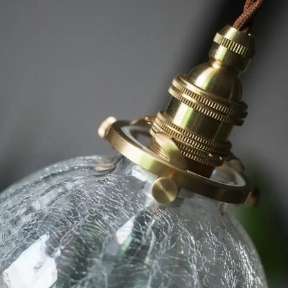 Warm brass cracked glass led pendant light for kitchen dining room