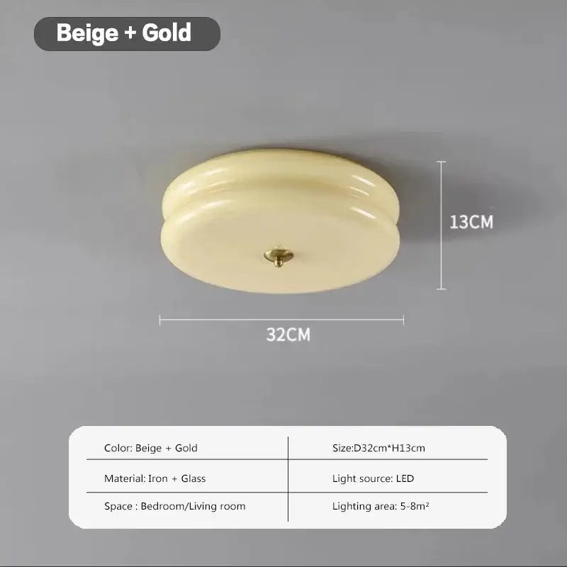 Warm chrome double layer glass led ceiling light bedroom