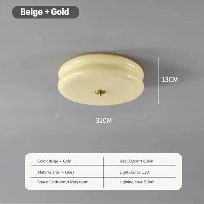 Warm chrome double layer glass led ceiling light bedroom