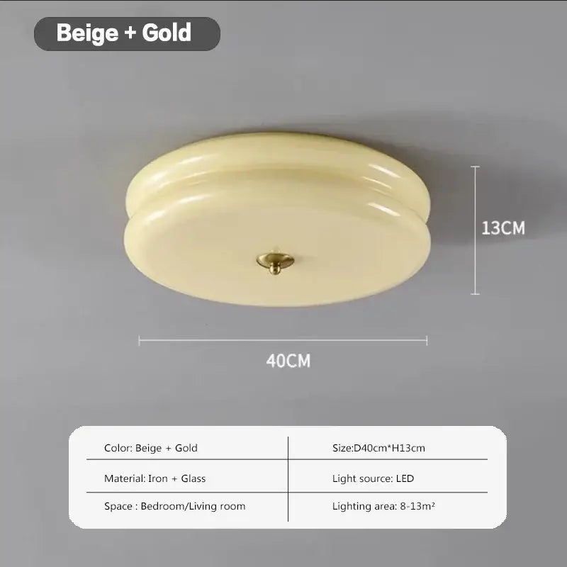Warm chrome double layer glass led ceiling light bedroom