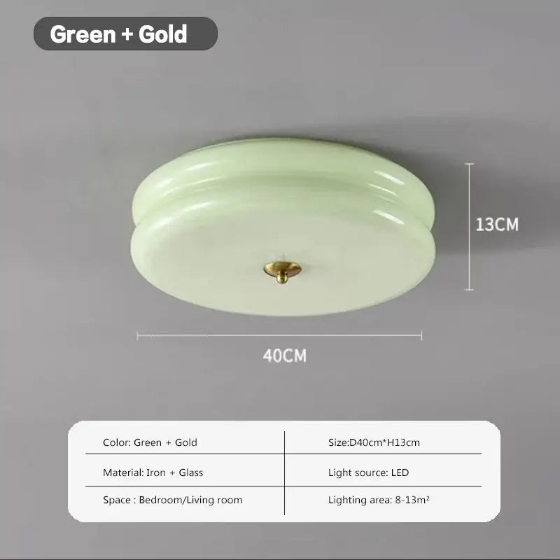 Warm chrome double layer glass led ceiling light bedroom