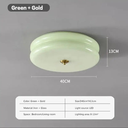 Warm chrome double layer glass led ceiling light bedroom