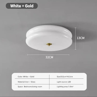 Warm chrome double layer glass led ceiling light bedroom
