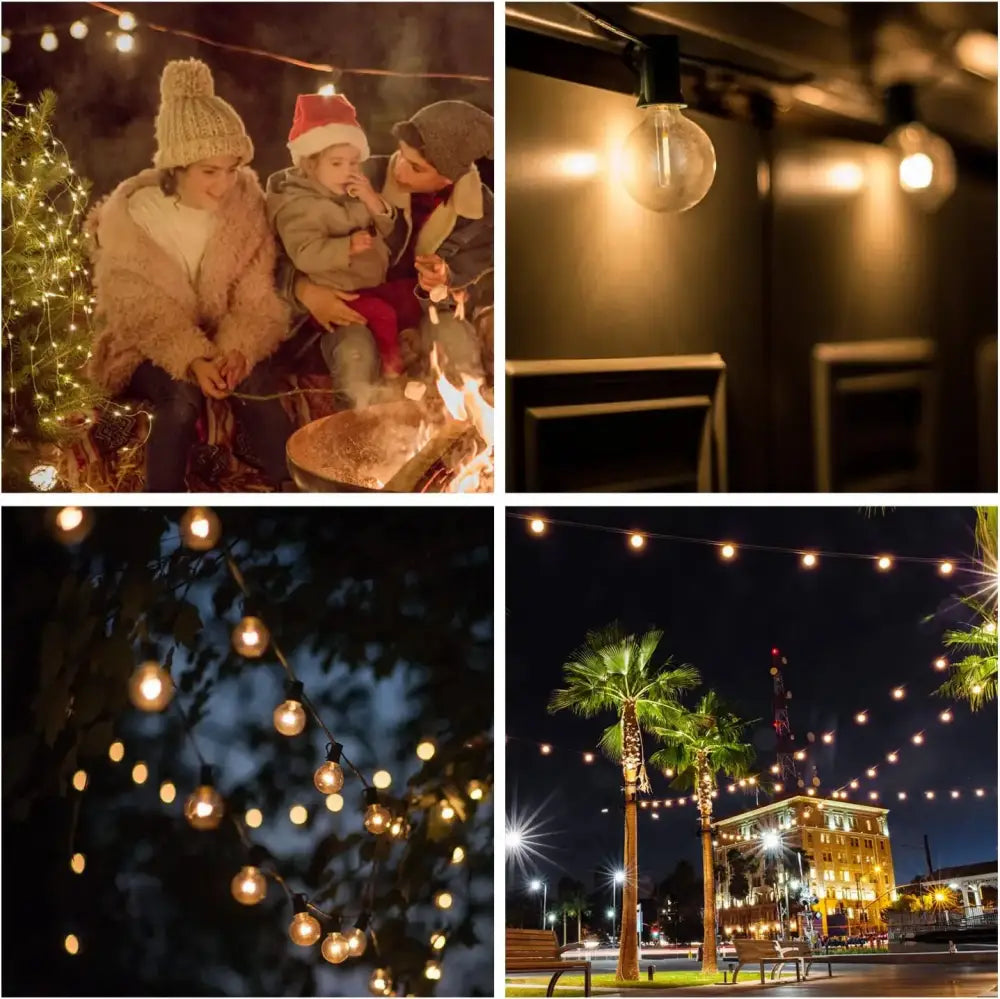 Warm g40 led shatterproof globe string lights patio decor