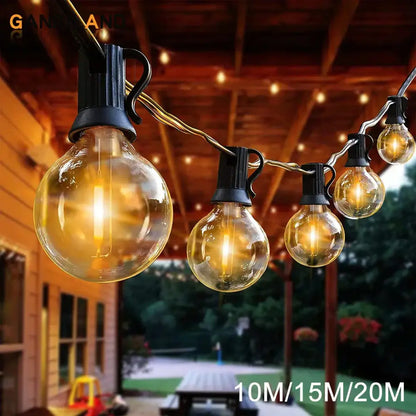 Warm g40 led shatterproof globe string lights patio decor