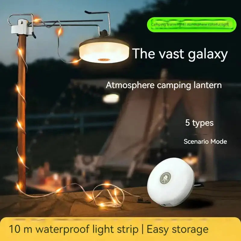 Warm & rgb 10m waterproof led light strip outdoor tent string light