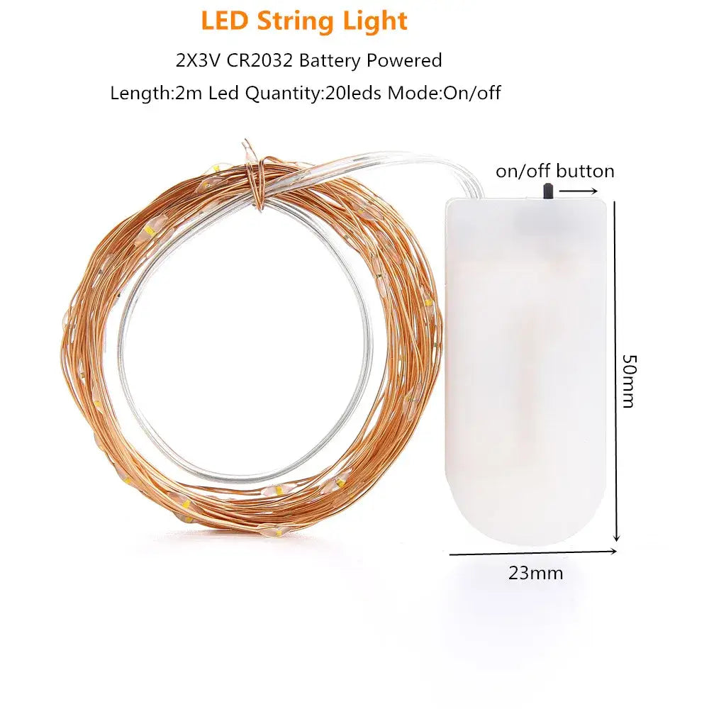 Warm white copper wire led string lights bedroom usb decoration
