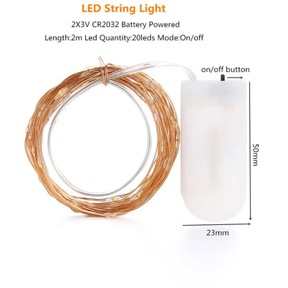 Warm white copper wire led string lights bedroom usb decoration