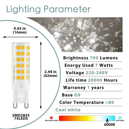 Warm white g9 led corn bulb kitchen chandelier light