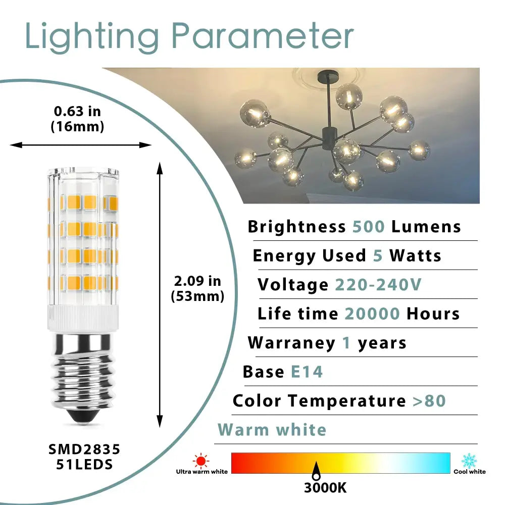 Warm white g9 led corn bulb kitchen chandelier light