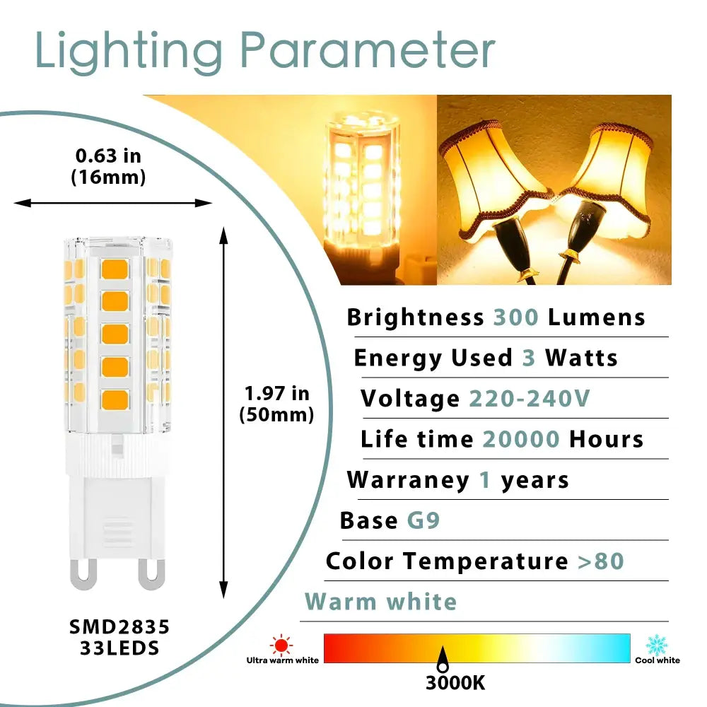 Warm white g9 led corn bulb kitchen chandelier light