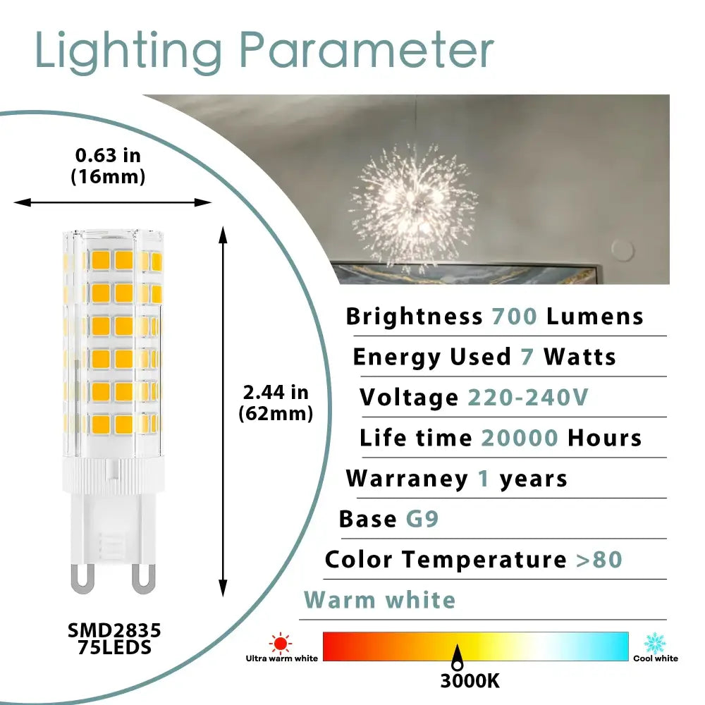 Warm white g9 led corn bulb kitchen chandelier light