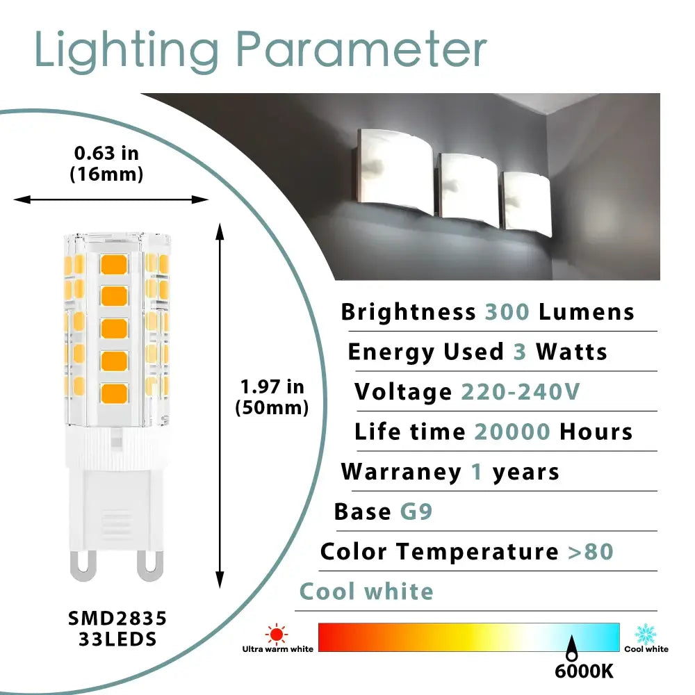Warm white g9 led corn bulb kitchen chandelier light