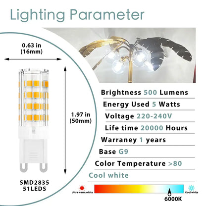 Warm white g9 led corn bulb kitchen chandelier light